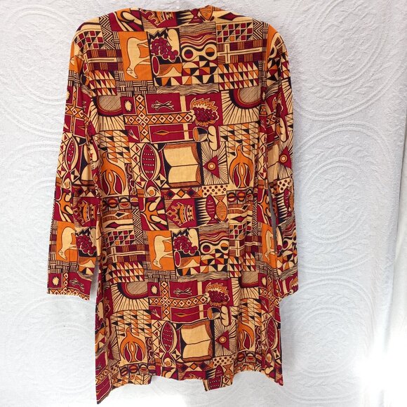Unique One Of A Kind Hand Made Ethnic African Print Tunic  Sz S-M (T-382) - Picture 9 of 11
